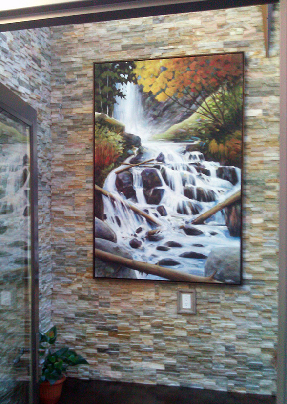 Installed - Fall This Way 48″x 72″ 0il on Canvas by David Patterson