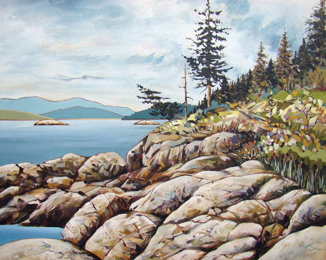 Rocky Point (Lighthouse Park) 24x30 Oil-mixed media on canvas