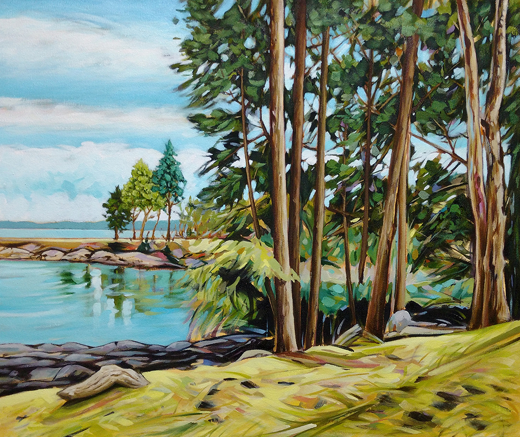 Waters edge on Pender 20x24 Oil on canvas